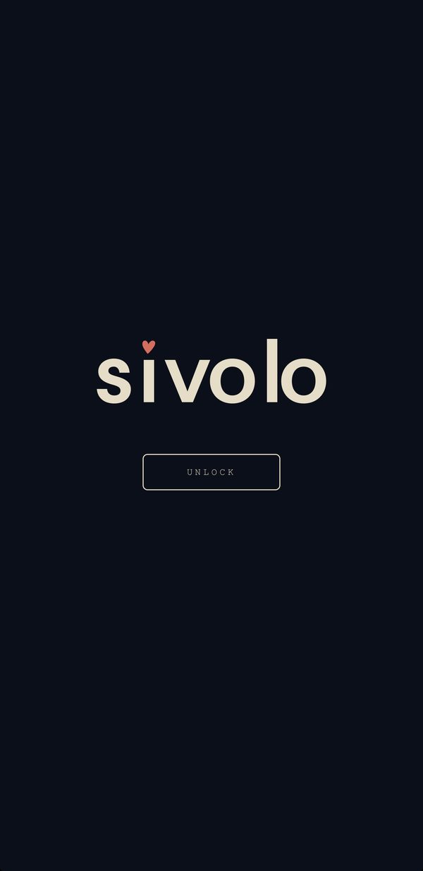 The Sivolo lock screen: the app stays locked until you unlock it
